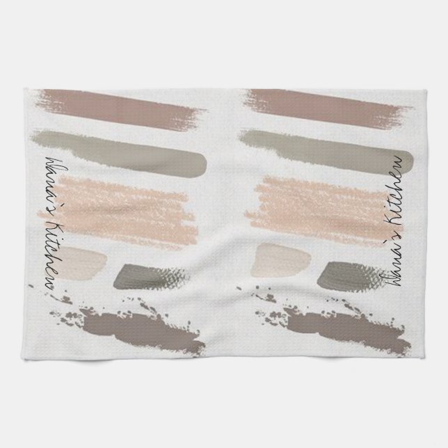 Serviette De Cuisine Beige En Grille (Horizontal)