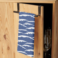 Serviette de cuisine bleue avec motif à vagues ill