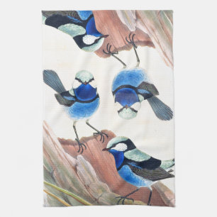 Serviette de cuisine bleue d'Animalsl de faune