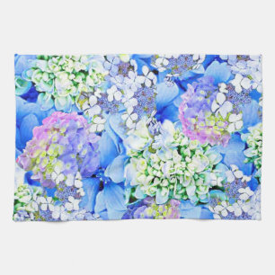 Serviette de cuisine bleue d'hortensia