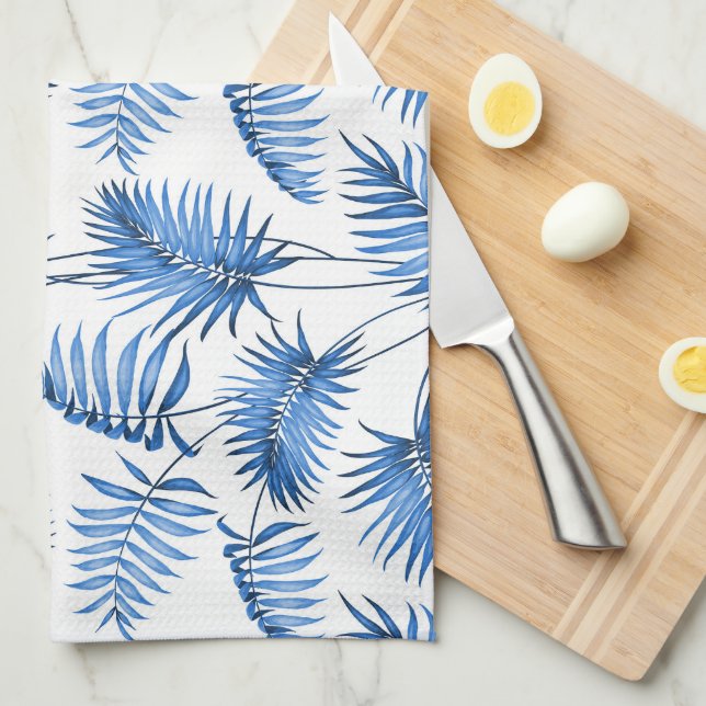 Serviette de cuisine Blue Palm (Quart Plié)