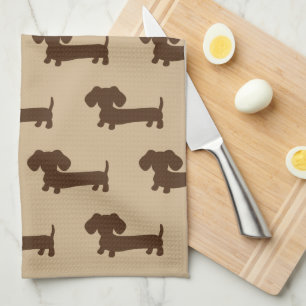 Serviette de cuisine Brown et tan Dachshund