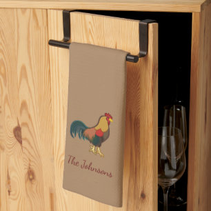 Serviette de cuisine Brown personnalisée Rooster