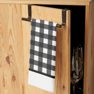 Serviette De Cuisine Buffalo Noir Et Blanc À damie