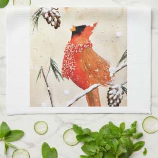Serviette de cuisine Cardinal d'hiver