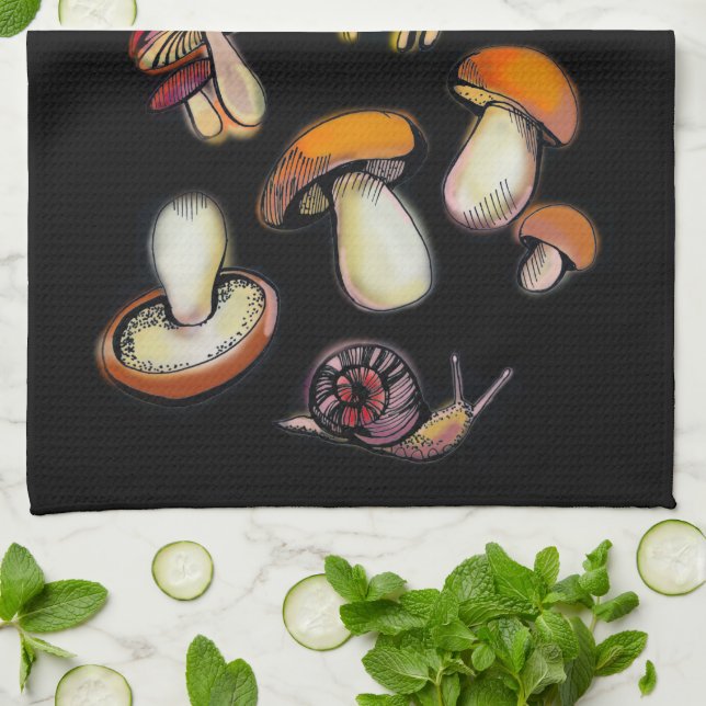 Serviette de cuisine champignons (Plié)
