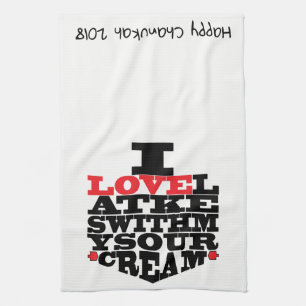 Serviette de cuisine "Chanukah/I Love Latkes"