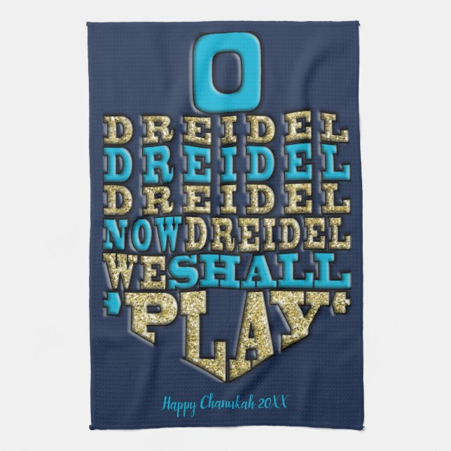 Serviette de cuisine "Chanukah/O Dreidel Dreidel.. (Vertical)