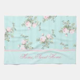 Serviette de cuisine chic Shabby Accueil, maison d