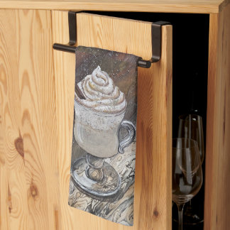 Serviette de cuisine citrouille épice Brown et or