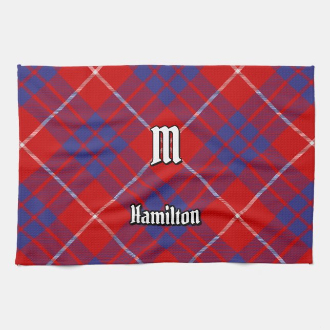 Serviette de cuisine Clan Hamilton Red Tartan (Horizontal)
