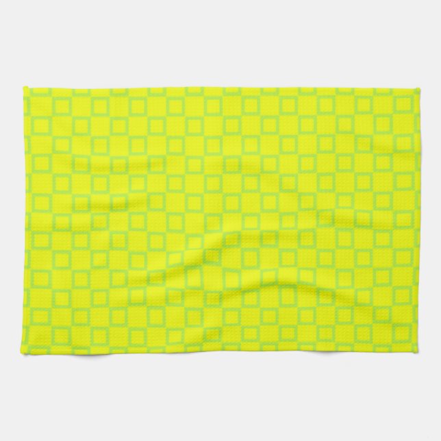 Serviette de cuisine classique avec jaune Résumé D (Horizontal)