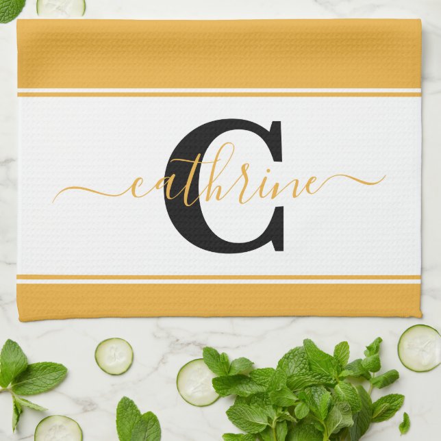 Serviette de cuisine colorée personnalisée (Plié)