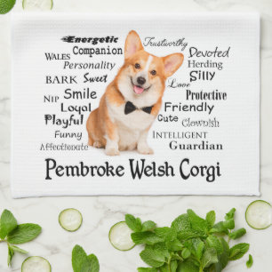 Serviette de cuisine Corgi Traits