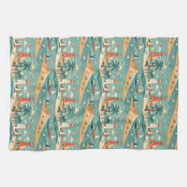 Serviette de cuisine côtière rétro