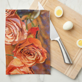 Serviette de cuisine d'art Rose orange