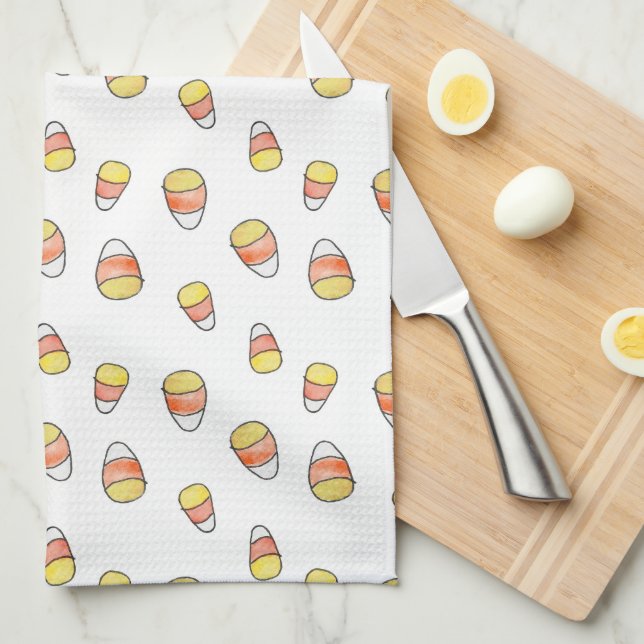 Serviette de cuisine d'automne en maïs sucré (Quart Plié)