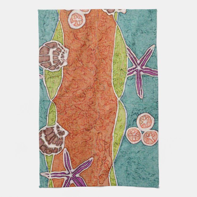Serviette de cuisine de batik de coquillage (Vertical)