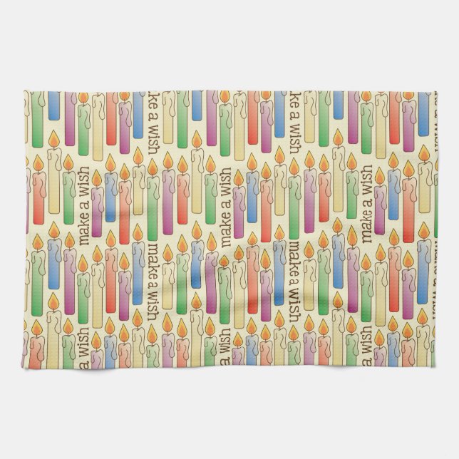 Serviette de cuisine de bougies d'anniversaire (Horizontal)