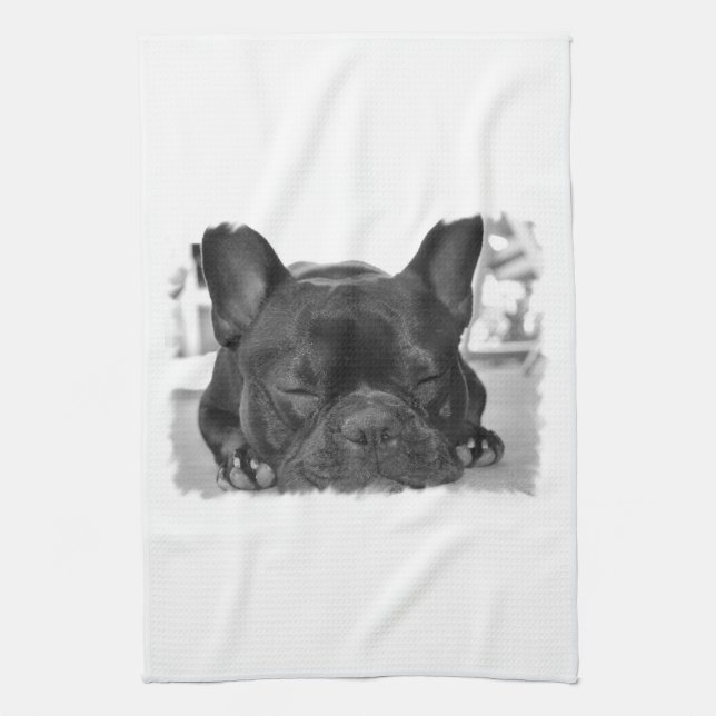 Serviette de cuisine de bouledogue français (Vertical)