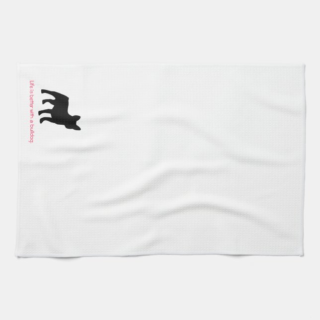 Serviette de cuisine de bouledogue français 16" x (Horizontal)