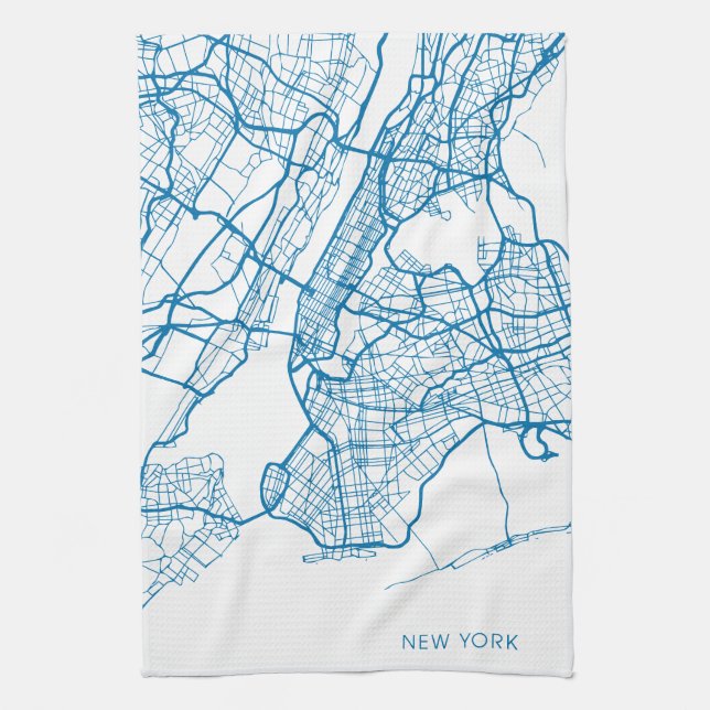 Serviette de cuisine de carte de New York City (Vertical)