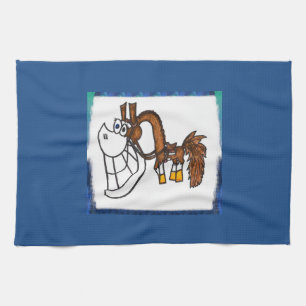 Serviette de cuisine de cheval de peinture de