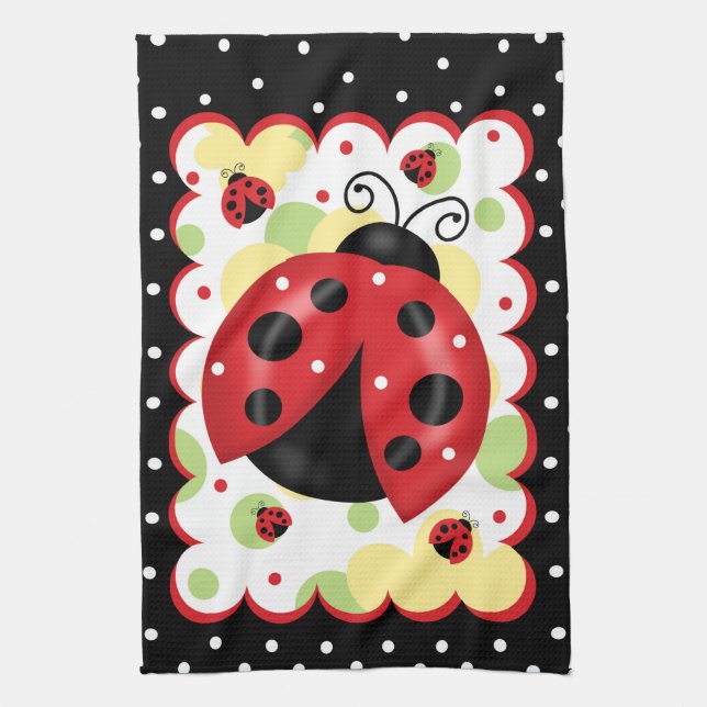 Serviette de cuisine de coccinelle (Vertical)