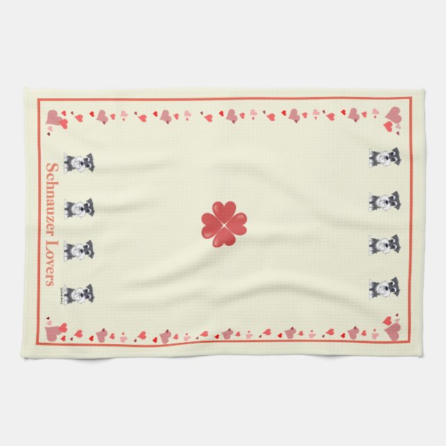 Serviette de cuisine de coeur de Schnauzer de (Horizontal)