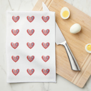 Serviette de cuisine de coeur scandinave