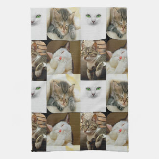 Serviette de cuisine de collage de chat
