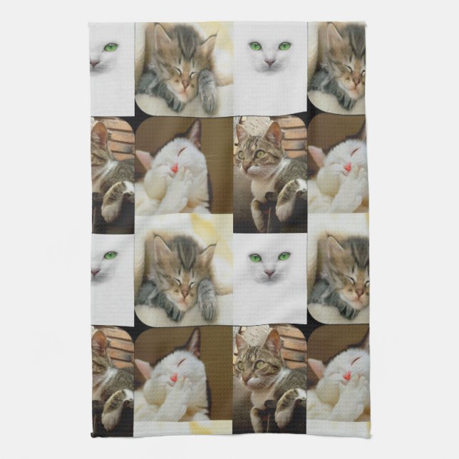Serviette de cuisine de collage de chat (Vertical)