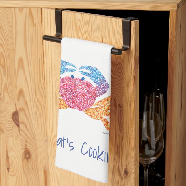 Serviette de cuisine de crabe (Pliage en tiers)