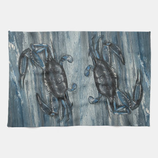 Serviette de cuisine de crabe bleu marine