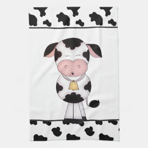 Serviette de cuisine de dessin animé de la vache c