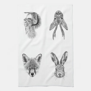 Serviette de cuisine de dessin de faune de cadeau