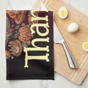 Serviette de cuisine de fête de récolte d'automne 