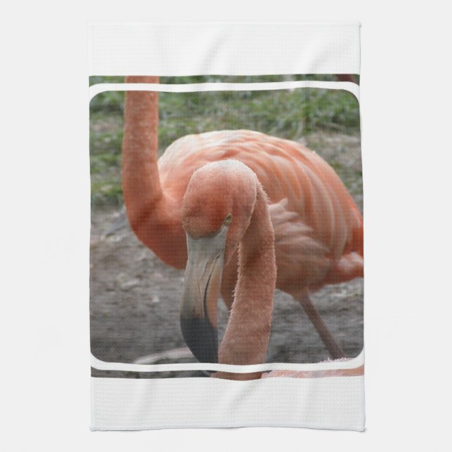 Serviette de cuisine de Flamants roses (Vertical)