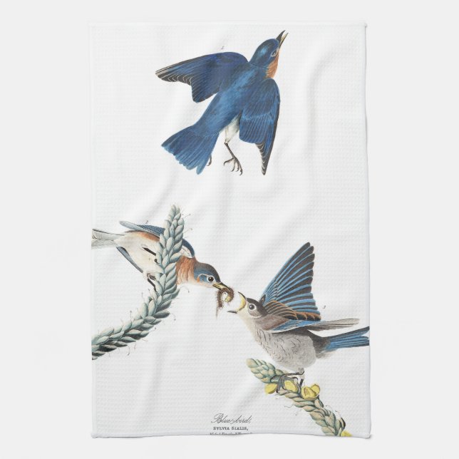 Serviette de cuisine de fleurs d'oiseaux d'oiseau (Vertical)