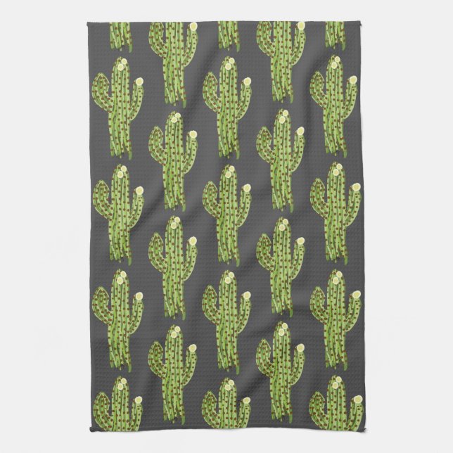 Serviette de cuisine de floraison de cactus de (Vertical)