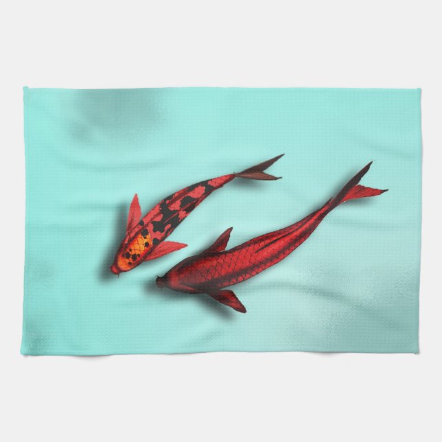 Serviette de cuisine de flottement de poissons de (Horizontal)
