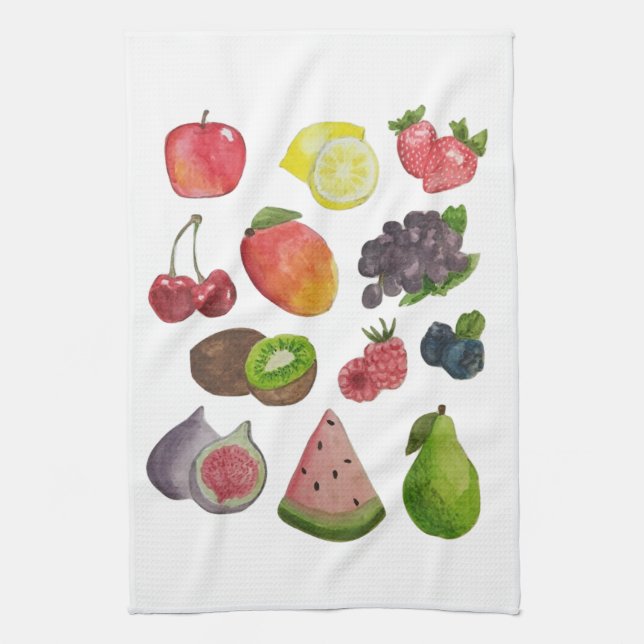 Serviette de cuisine de fruit d'aquarelle (Vertical)