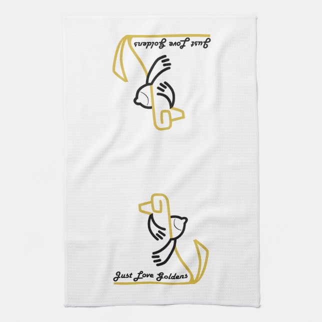 Serviette de cuisine de golden retriever, juste (Vertical)