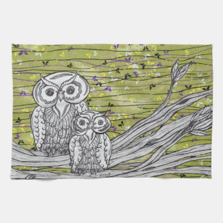 Serviette de cuisine de hiboux et de papillons 2