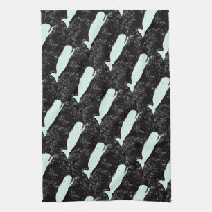 serviette de cuisine de natation de baleines