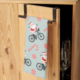 Serviette de cuisine de Noël à vélo