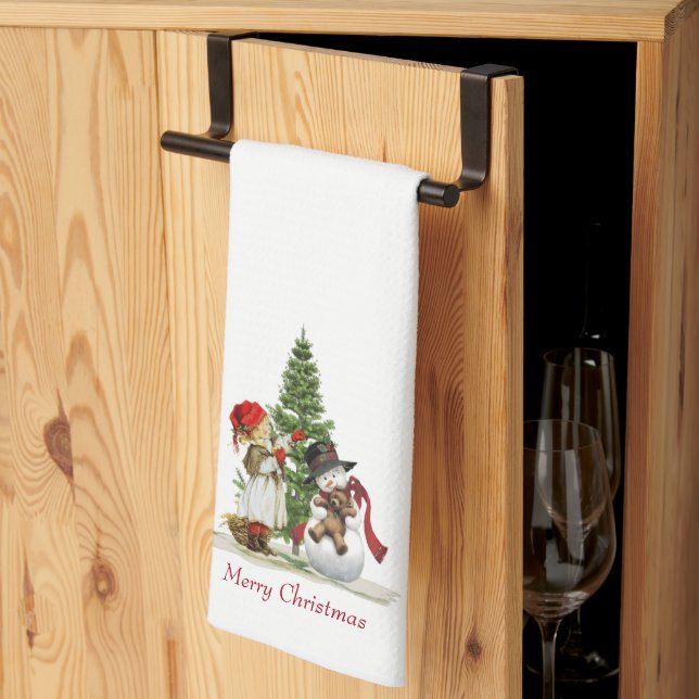 Serviette de cuisine de Noël/hiver (Pliage en tiers)