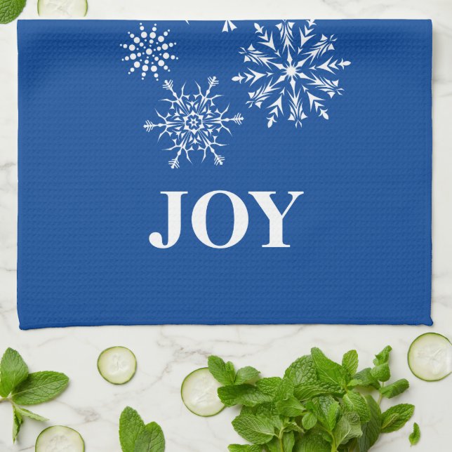 Serviette de cuisine de Noël Joie Snowflakes (Plié)