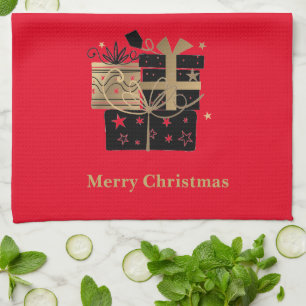 Serviette de cuisine de Noël Joyeux cadeaux de Noë