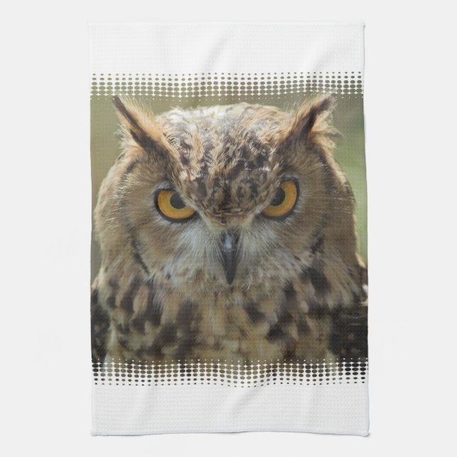 Serviette de cuisine de photo de hibou (Vertical)